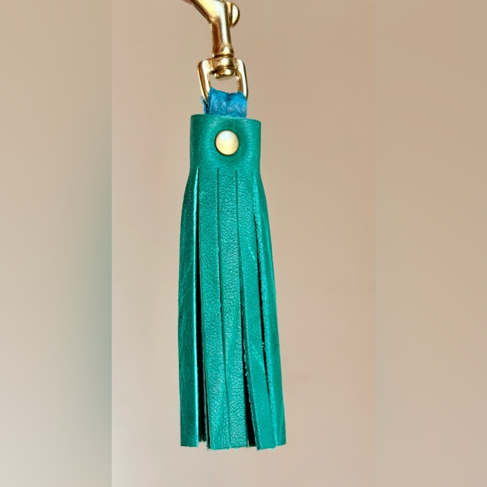 Elegant Caribbean Blue &  Green Leather Tassel from Coastal Hillbilly